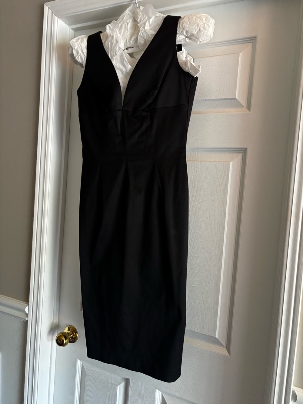 Votre Nom Black V-Neck Sheath Dress